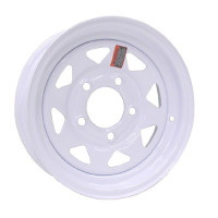 61-13S5    13" x 4.5" 5 BOLT  WHITE SPOKE Steel Trailer Wheel